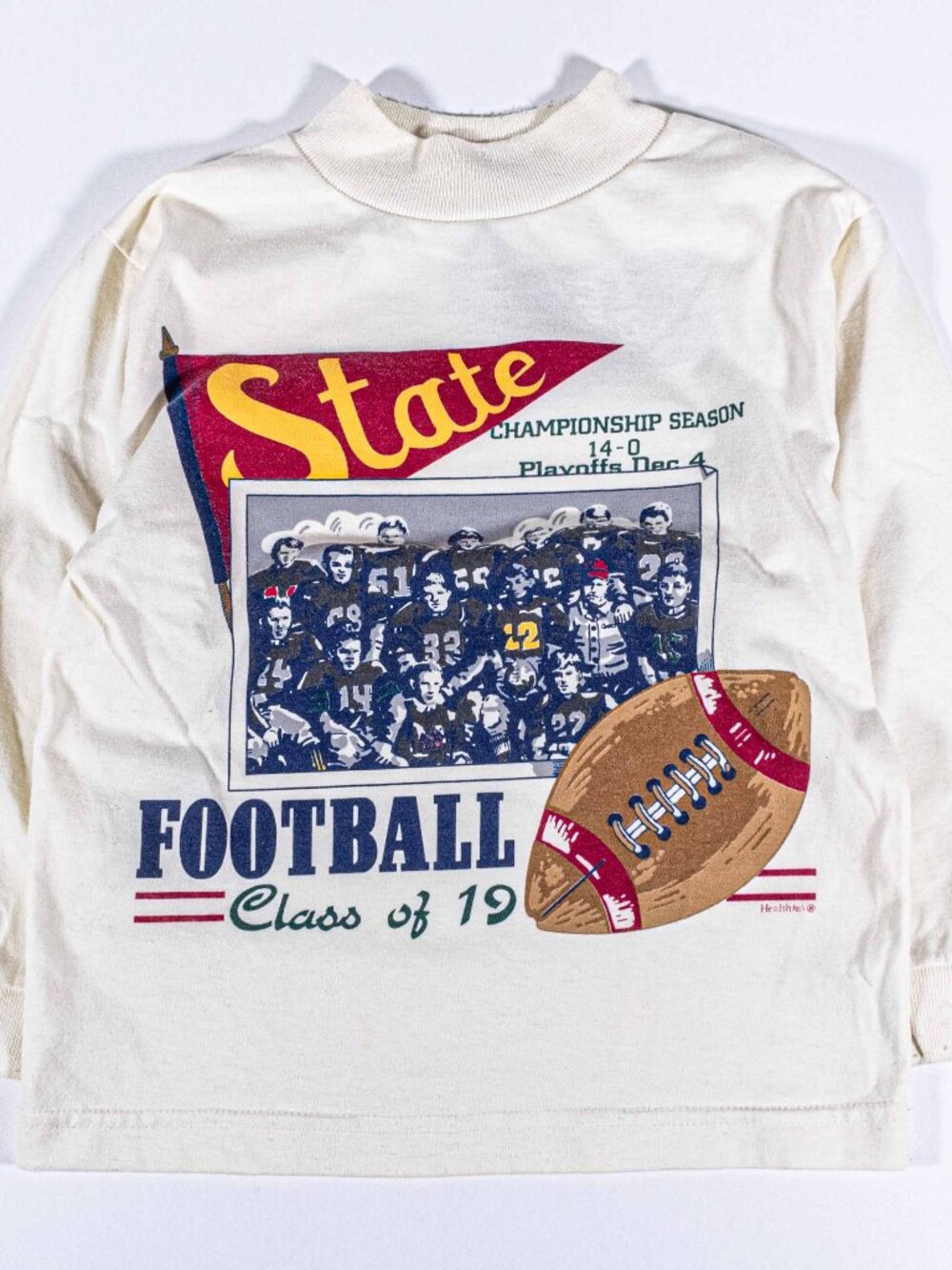 Vintage 90s Healthtex Football T-Shirt Kids Size 6 Youth Crewneck Retro Kid